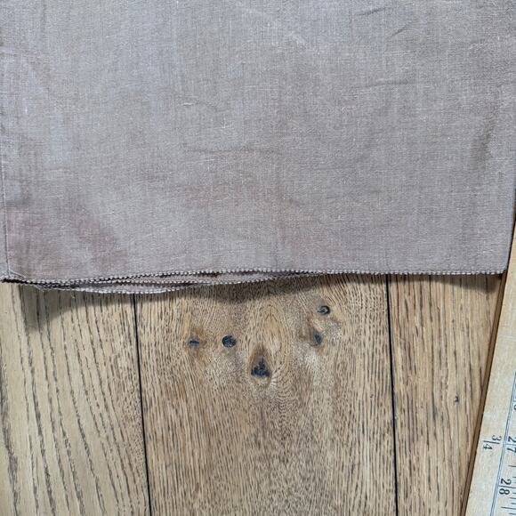 Eileen Fisher Brown Linen Crop Wide Leg Pants SZ L Zip Hook Eye Pockets Minimal - Picture 8 of 12